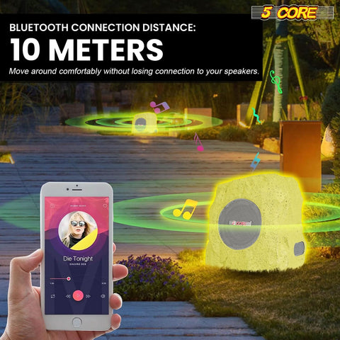 5Core Outdoor Wireless Speakers Bluetooth Rock Waterproof Linkable TWS