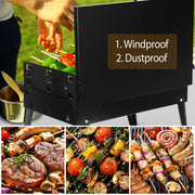 1Pc 16.7x10x17.7in Portable Charcoal Grill Foldable BBQ Suitcase Grill