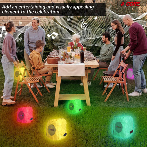 5Core Outdoor Wireless Speakers Bluetooth Rock Waterproof Linkable TWS