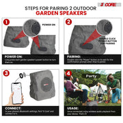 5Core Outdoor Wireless Speakers Bluetooth Rock Waterproof Linkable TWS