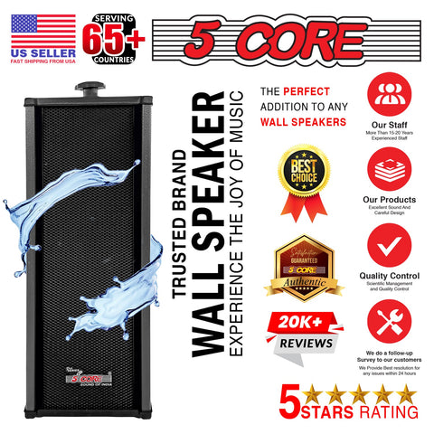 5Core Outdoor Speakers Stereo In Wall 100W Peak Passive Home Audio