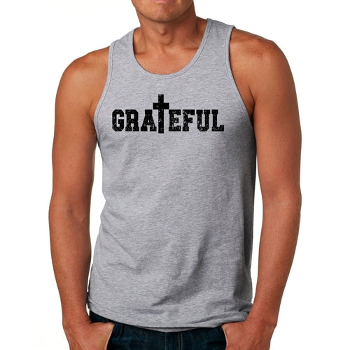 Mens Fitness Tank Top Graphic T-shirt Grateful Print