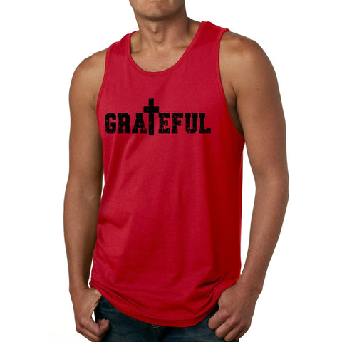 Mens Fitness Tank Top Graphic T-shirt Grateful Print