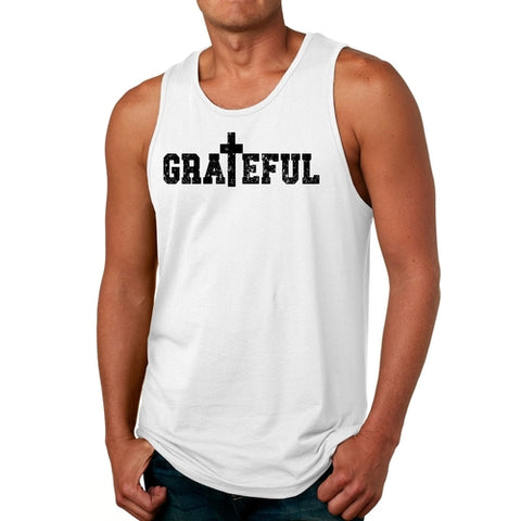 Mens Fitness Tank Top Graphic T-shirt Grateful Print