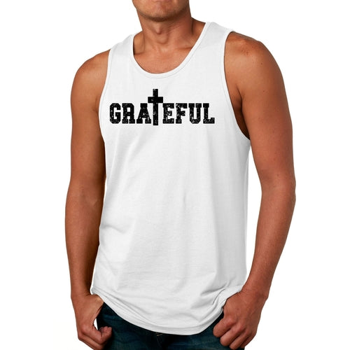 Mens Fitness Tank Top Graphic T-shirt Grateful Print