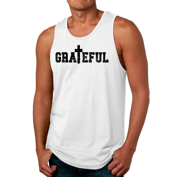 Mens Fitness Tank Top Graphic T-shirt Grateful Print